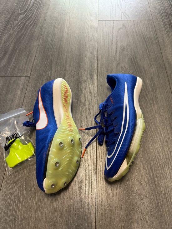 Nike Blue Running Shoes with White Swoosh & Neon Green Soles main image 8